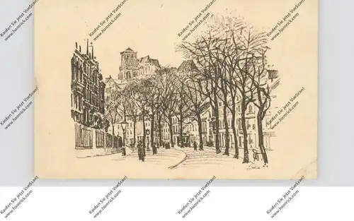 B 4000 LIEGE, Boulevard Haute Sauveniere, Künstler / Artist Dipl.Ing. F. Kaufmann, 1918, deutsche Feldpost