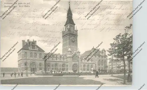 B 2000 ANTWERPEN, Zuid Statie / Station / La Gare / Bahnhof, 1914, deutsche Feldpost