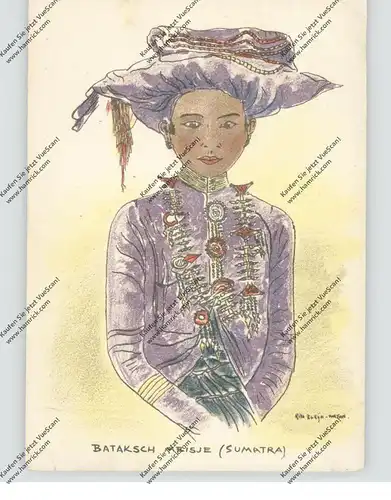 INDONESIA - Bataksch Meisje, Künstler-Karte