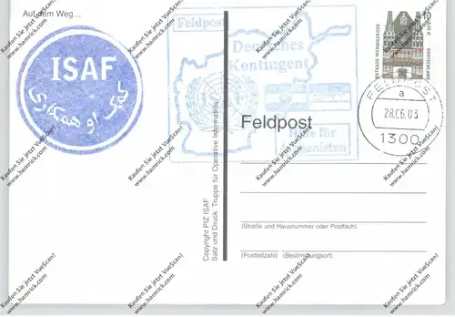 AFGHANISTAN - ISAF, Deutsches Kontingent in Afghanistan, Feldpost