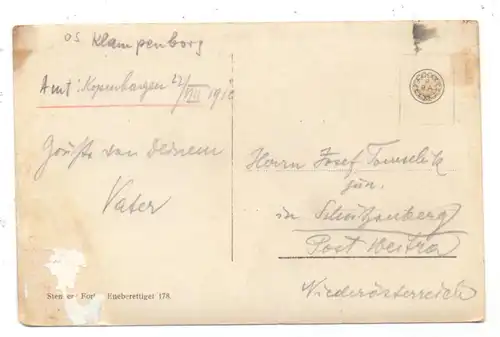 DK 1050 KOPENHAGEN - KLAMPENBORG, Strandvejen ved Hvidore, Tram, 1910, Randflecken