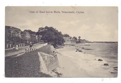 CEYLON SRI LANKA - TRINCOMALIE, View of Road below Walls, 1933