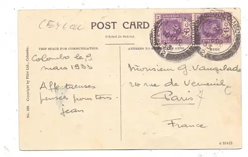 CEYLON SRI LANKA - TRINCOMALIE, View of Road below Walls, 1933