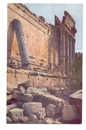 LIBANON - BAALBEK, Bacchus - Tempel, Lumiere Farbphotographie ca. 1915
