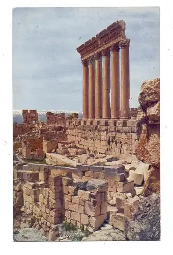 LIBANON - BAALBEK, Jupiter - Tempel, Farbphotographie ca. 1915