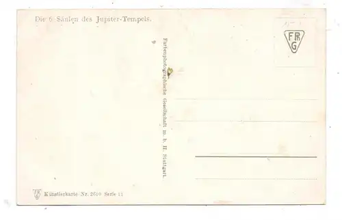 LIBANON - BAALBEK, Jupiter - Tempel, Farbphotographie ca. 1915