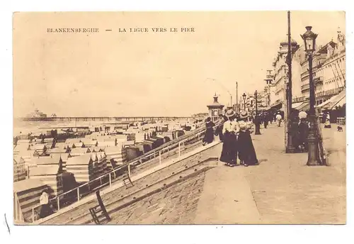 B 8370 BLANKENBERGE, La Ligue vers le Pier, 1909