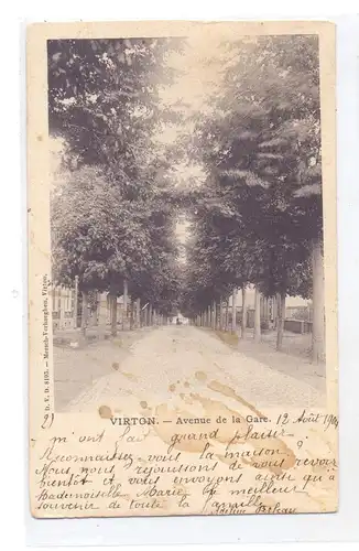 B 6760 VIRTON, Avenue de la Gare, 1904, leicht fleckig