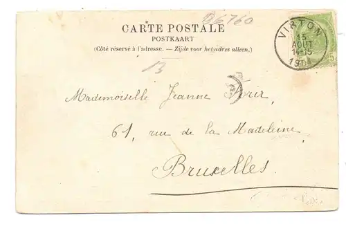 B 6760 VIRTON, Avenue de la Gare, 1904, leicht fleckig