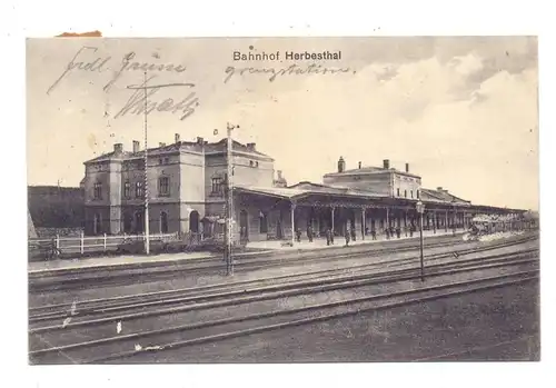 B 4710 LONTZEN - HERBESTHAL, Bahnhof,1917, deutsche Feldpost, 3. Kampfgeschwader