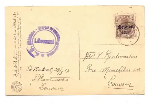 B 6870 SAINT HUBERT, Eglise, Saint-.Ambrose, deutsche Feldpost 1918