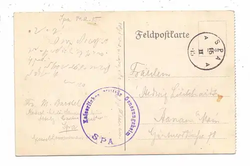 B 4900 SPA, Le Kursaal, deutsche Feldpost 1915, Kaiserliches Militär Genesungsheim