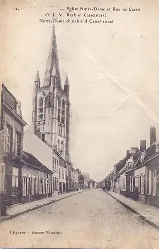 B 8970 POPERINGE, Casselstraat, Kerk, Druckstelle