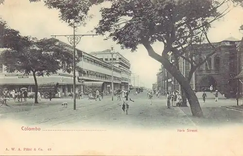 SRI LANKA / CEYLON - COLOMBO, York Street, ca. 1900, undivided back
