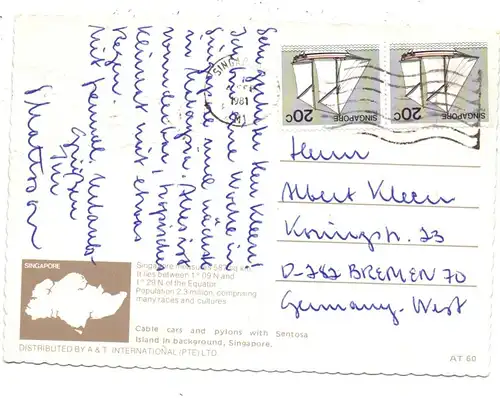 SINGAPORE / SINGAPUR, Cable cars, Sentosa  Island