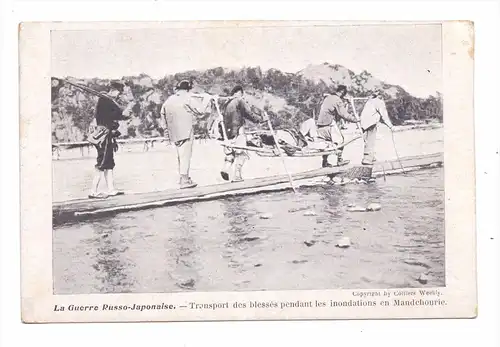 CHINA - MANZHOU / MANDSCHUREI, Russian Japanese War, Transport of wounded, High Water