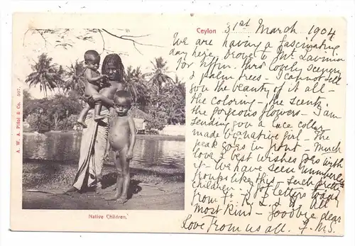 SRI LANKA / CEYLON - Native Children, 1904 - ethnic / Völkerkunde
