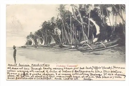 SRI LANKA / CEYLON - Fishing Canoes, 1904