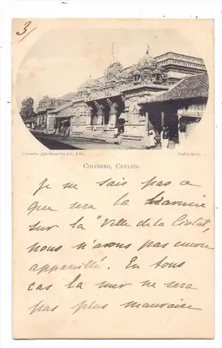 SRI LANKA / CEYLON - COLOMBO, Temple, 1901