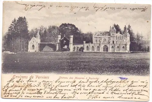 B 4860 PEPINSTER, Chateau des Mezures a Pepinster, 1906