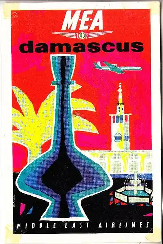 SYRIA / SYRIEN - DAMAS / DAMASCUS, M.E.A. Middle East Airways Werbung