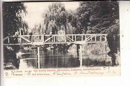 NEW ZEALAND, CHRISTCHURCH, Botanical Gardens, White Bridge, 1906