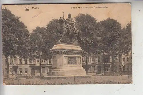 B 7000 MONS, Statue Baudoin du Contantinople, 1917, deutsche Feldpost