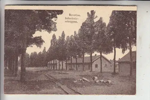 B 3580 BERINGEN - BEVERLOO, Infanterieschuppen, Deutsche Feldpost 1916