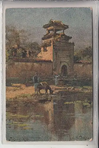 CHINA, PEKING 1898, Town-gate, Artist:-card