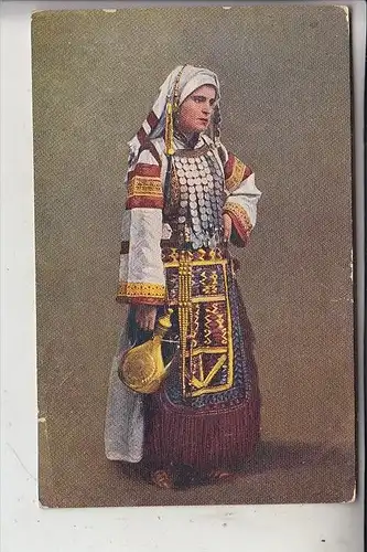 BOSNIEN - HERZEGOWINA, Bosnisches Mädchen, Tracht, 1916, K.u.K. Feldpost SREBENICA