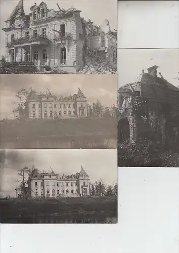 B 8902 IEPER - HOLLEBEKE, Schloss Hollebeke, 4 Photo-AK, 1.Weltkrieg