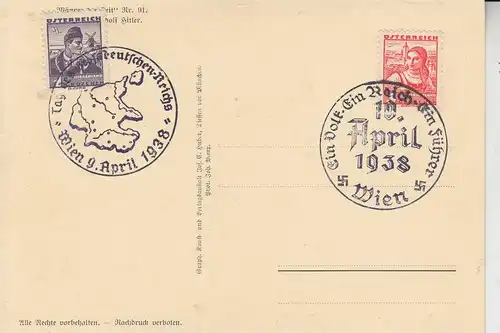 GESCHICHTE - Anschluss Österreichs an das Deutsche Reich, Sonderstempel 19.April 1938 Wien