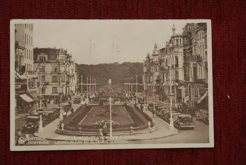 B 8400 OOSTENDE, Leopoldlaan en Bloemenuurwerk, 1937