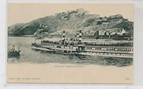 BINNENSCHIFFE - RHEIN, Köln-Düsseldorfer Dampfer vor Koblenz, ca. 1905