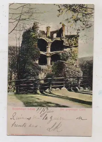 6900 HEIDELBERG, Heidelberger Schloß, Der gesprengte Turm, Präge-Karte / relief / embossed, 1904