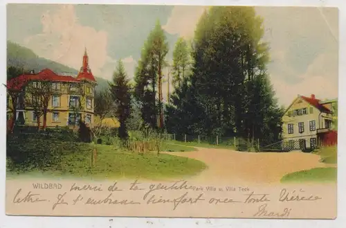 7547 BAD WILDBAD, Park Villa und Villa Teck, 1903, kl. Druckstelle