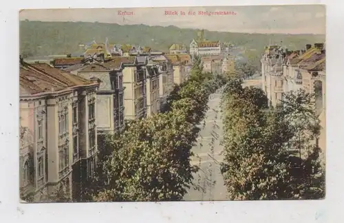 0-5000 ERFURT, Blick in die Steigerstrasse, 1907, handcoloriert