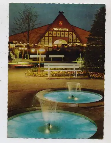 4600 DORTMUND, Bundesgartenschau, Bierhalle, Nächtliche Brunnenspiele, 1959