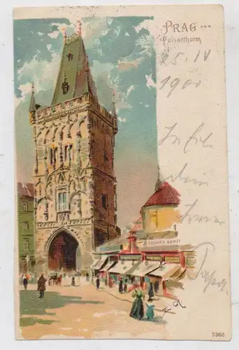 CZ 10000 PRAHA / PRAG, Künstler-Karte Pulverturm 1898
