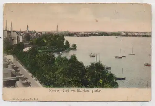 2000 HAMBURG - UHLENHORST, Blick auf die Stadt, Verlag Groth, ca. 1905