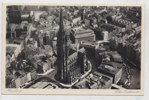 2000 HAMBURG, Luftaufnahme Nikolaikirche und Umgebung