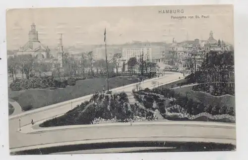 2000 HAMBURG - ST. PAULI, Panorama von St. Pauli, 1910, Verlag Trenkler