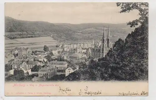 3530 MARBURG, v. Weg zur Augustenruhe aus, 1904, Verlag Schulz