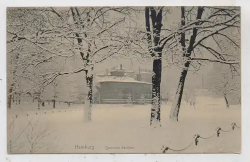 2000 HAMBURG - ROTHENBAUM, Dammtor Pavillon im Schnee, 1907, Knackstedt & Näther