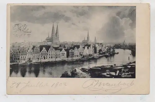2400 LÜBECK, Gruss aus... Panorama, 1902