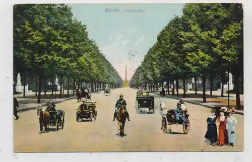 1000 BERLIN - TIERGARTEN, Siegessäule und Siegesallee, Droschken