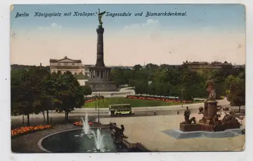 1000 BERLIN - TIERGARTEN, Siegessäule, Königsplatz, Krolloper, Bismarckdenkmal