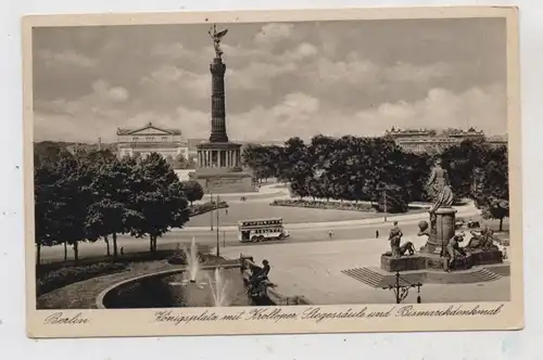 1000 BERLIN - TIERGARTEN, Siegessäule, Königsplatz, Krolloper, Bismarckdenkmal