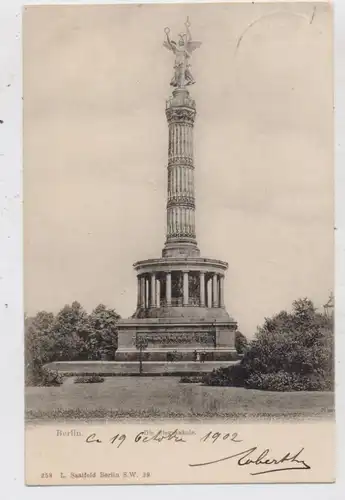 1000 BERLIN - TIERGARTEN, Siegessäule, 1902, Verlag Saalfeld