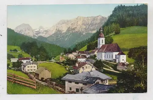 8240 BERCHTESGADEN - RAMSAU, Blick über den Ort und Mühlsturzhörner